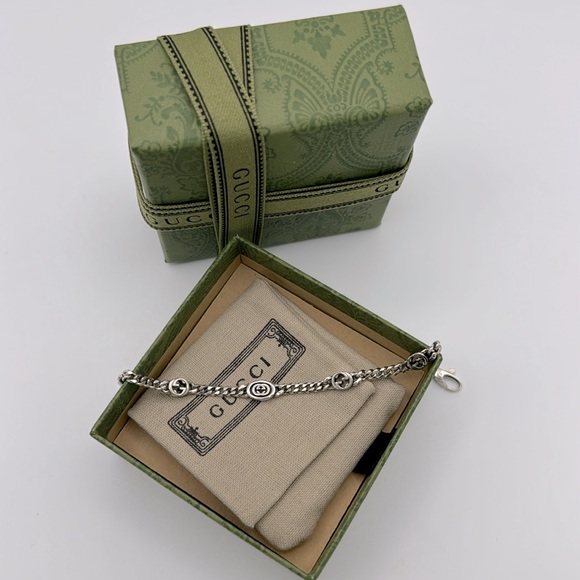 GUCCI Interlocking G Bracelet Argento - Picture 10 of 16